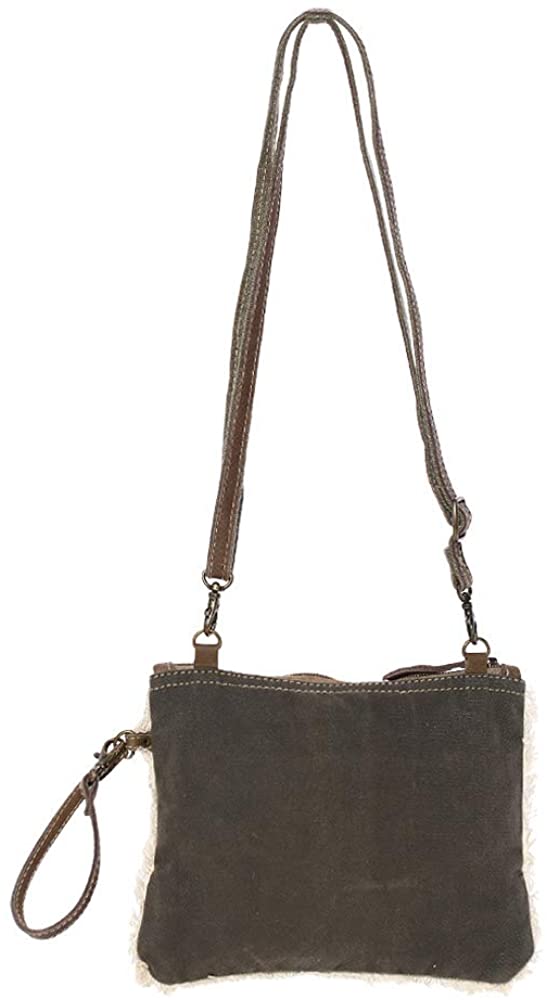Myra Bag Dual Strap Cowhide & Upcycled Canvas Small Bag S-1150 – 272 ...